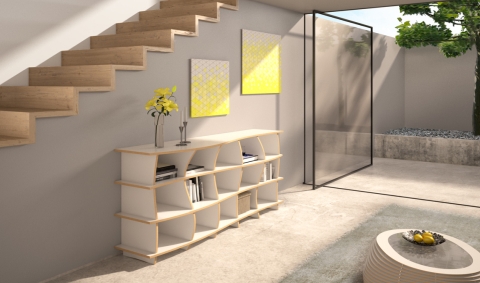 étagère basse blanche sur mesure Form bar