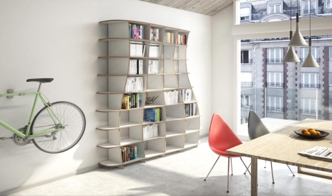 bibliothèque blanche sur mesure Form bar
