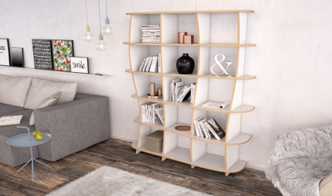 étagère formes arrondies blanche sur mesure Form bar