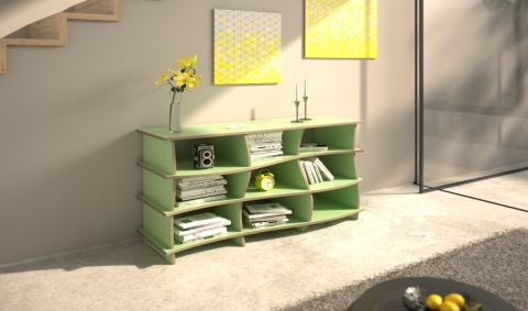 petit meuble bas vert sur mesure Form bar