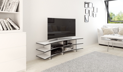 meuble TV blanc sur mesure Form bar