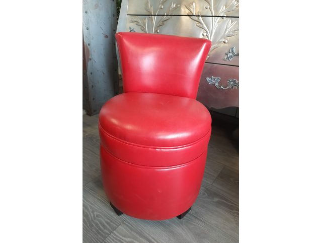 Pouf Rond avec dossier - Rouge ferrari