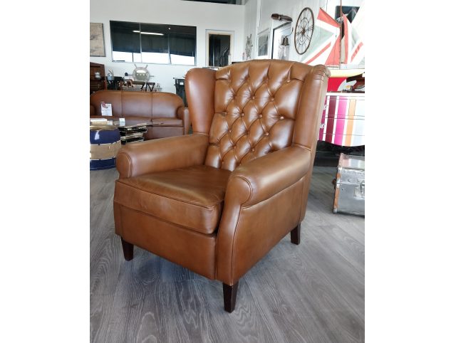 Fauteuil Club WINSTON - Marron foncé E1