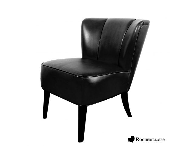 Fauteuil cuir noir Vintage VEGA