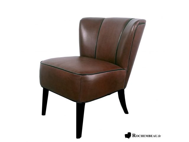 Fauteuil cuir marron foncé Vintage VEGA