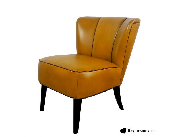 Fauteuil cuir miel Vintage VEGA