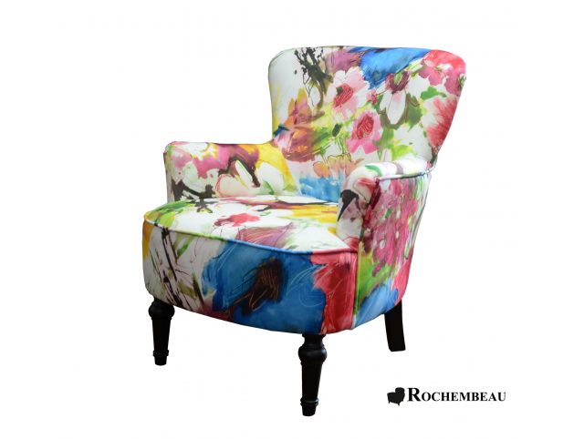 Fauteuil crapaud CALI fleurs lilas