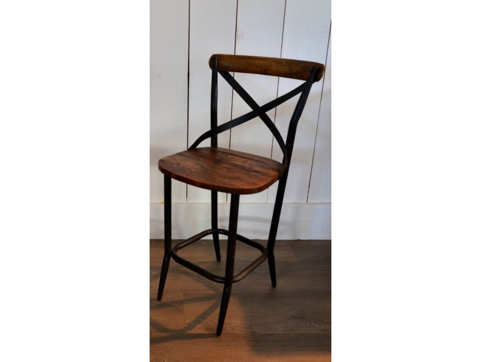 Tabouret industriel ciré