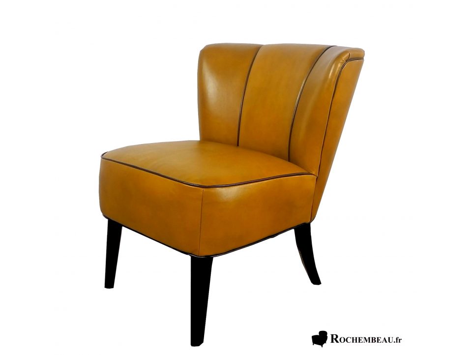 Fauteuil cuir miel Vintage VEGA