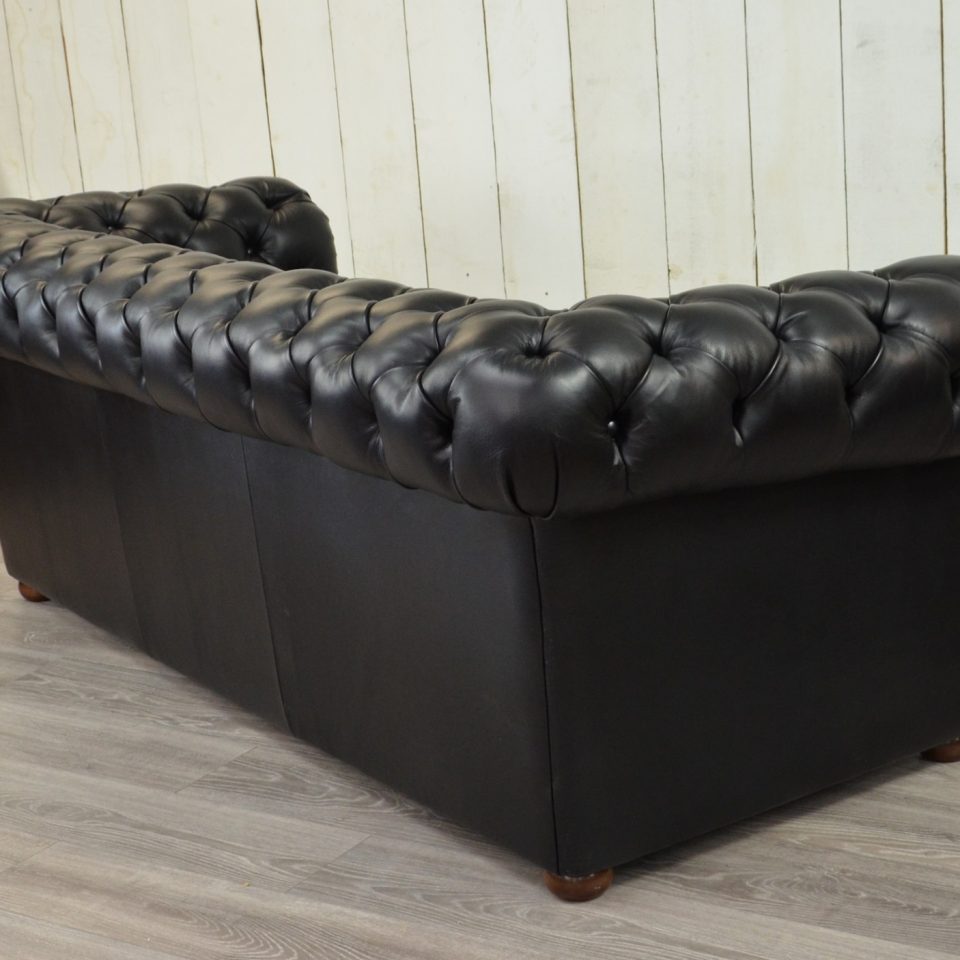 Canapé Chesterfield Cook 205 cm Noir - modèle d'exposition