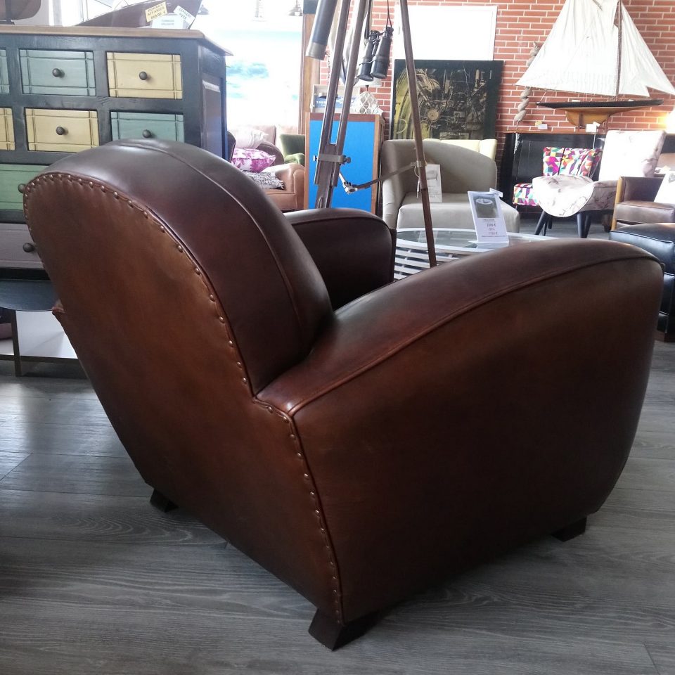 Fauteuil Club BOSTON - Marron E1