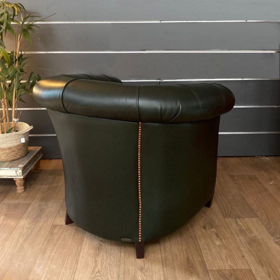Fauteuil crapaud capitonné BRIGHTON - Vert Anglais