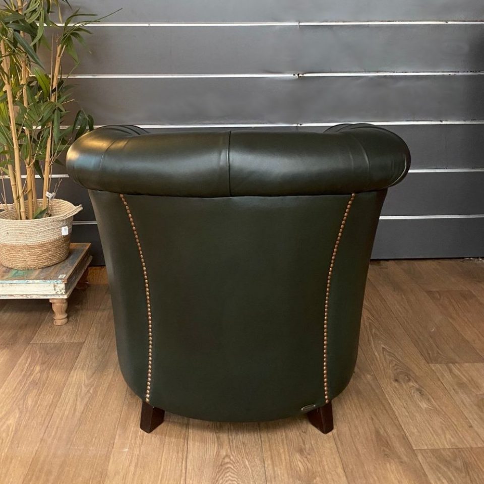 Fauteuil crapaud capitonné BRIGHTON - Vert Anglais
