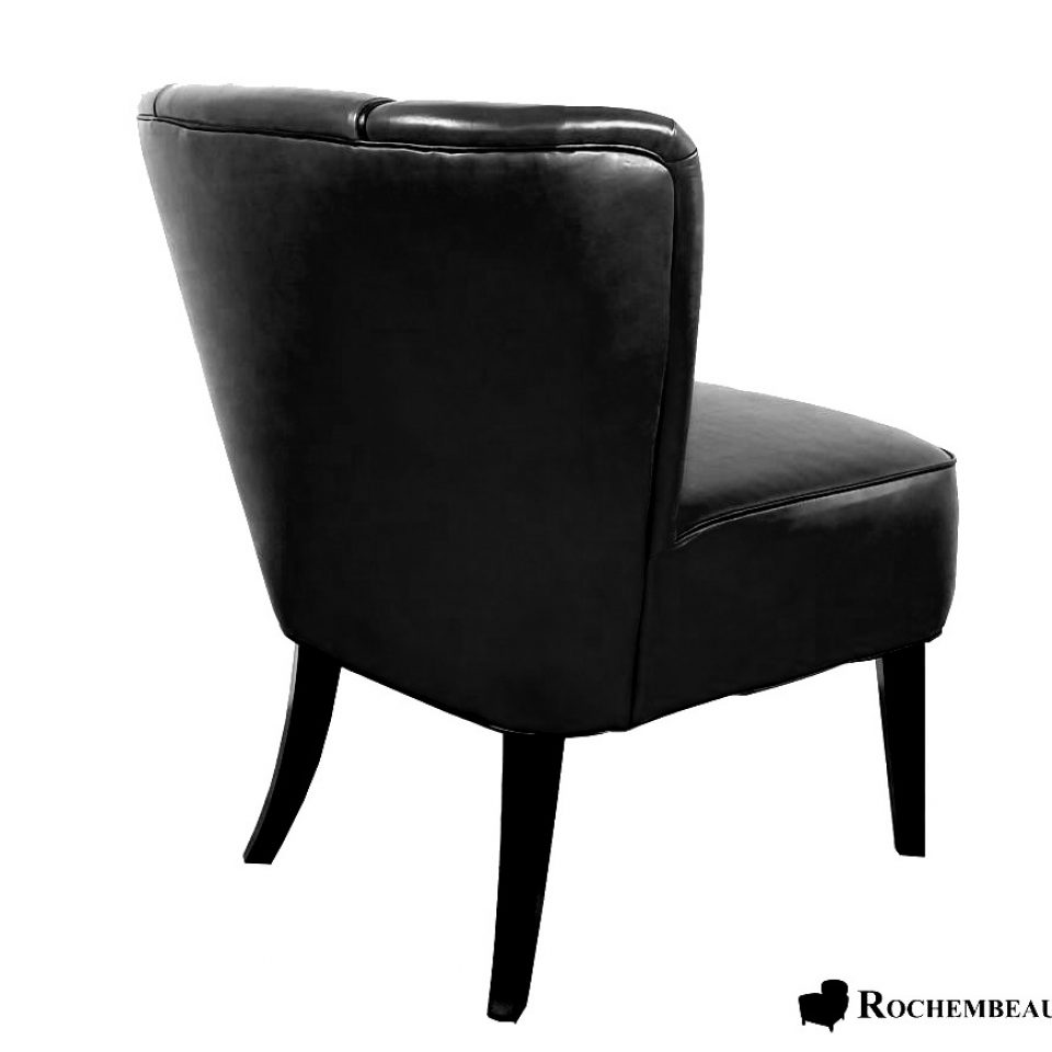 Fauteuil cuir noir Vintage VEGA