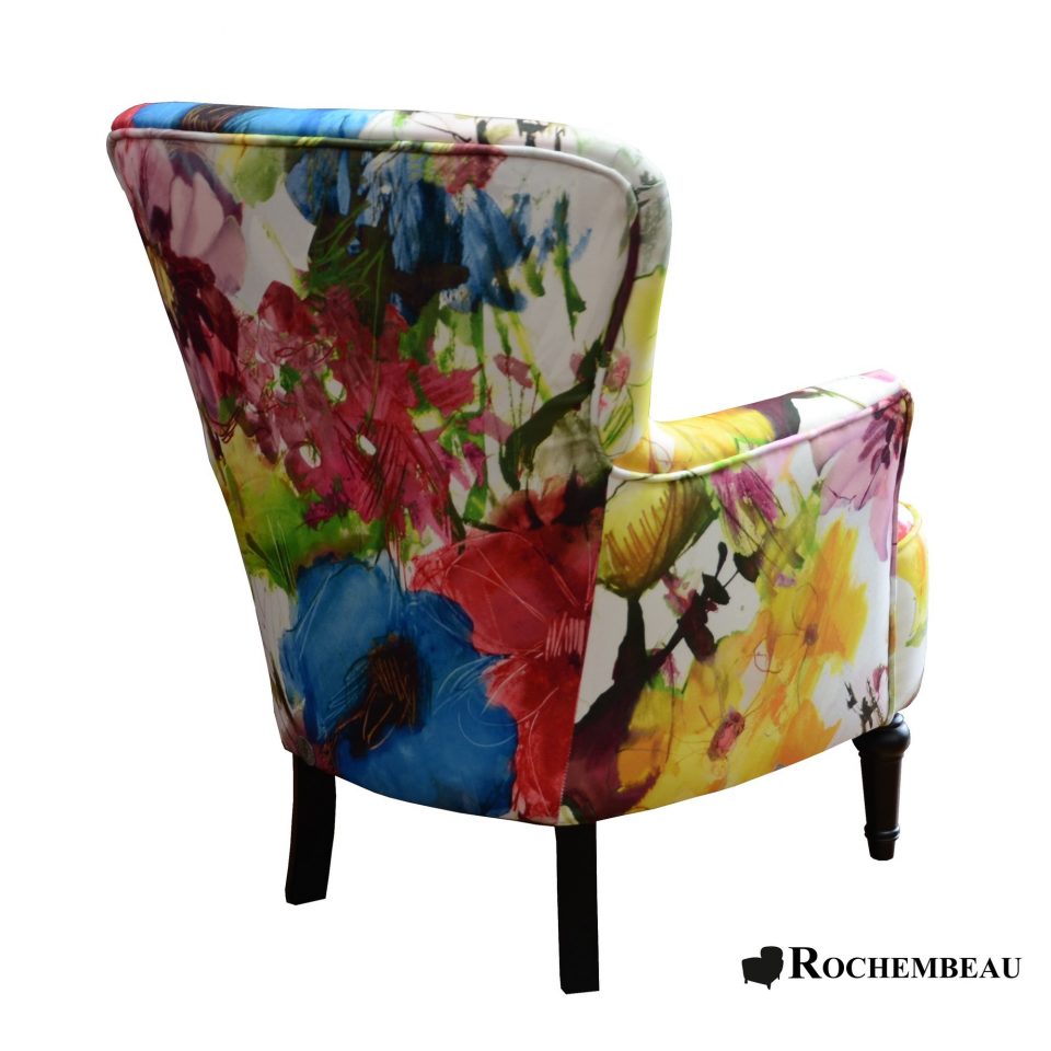 Fauteuil crapaud CALI fleurs lilas